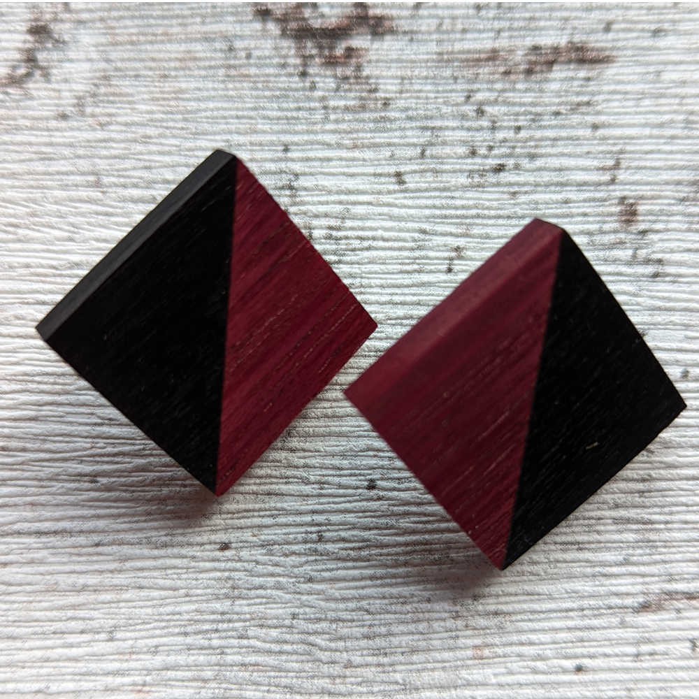 Holzohrstecker "Diagonale"