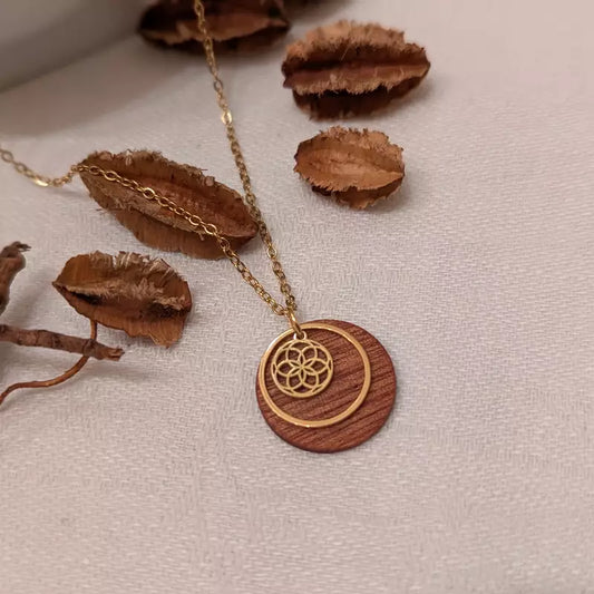 Holzkette Lebensblume