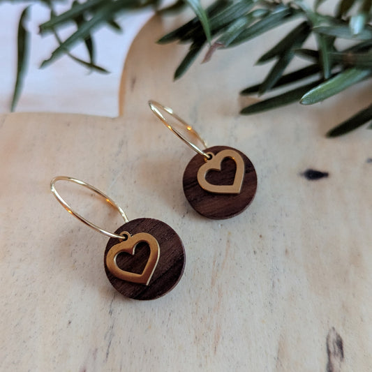Holzohrringe "Herzchen"