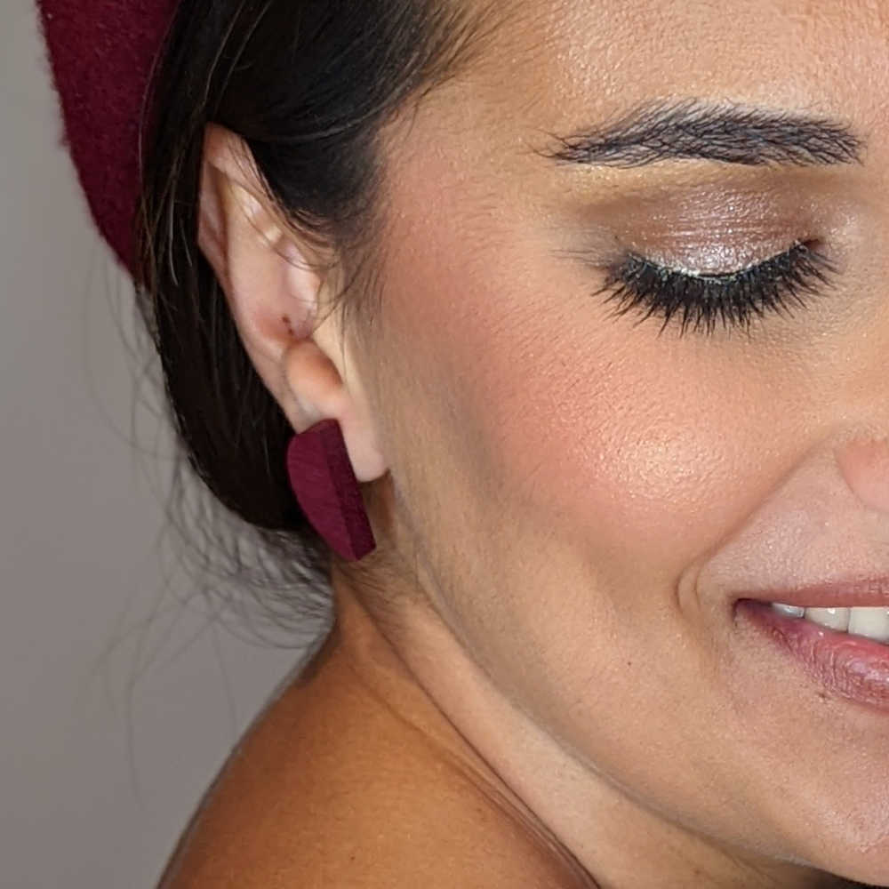 Ohrstecker Holz Amarant purpurrot