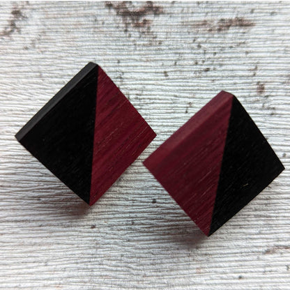 Holzohrstecker "Diagonale"